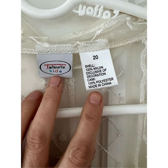 Talbots  sheer embroidered floral long sleeve cream button down and tank set/ wo - Picture 4 of 4